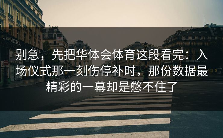 别急,先把华体会体育这段看完:入场仪式那一刻伤停补时,那份数据最精彩的一幕却是憋不住了 别急,先把华体会体育这段看完:入场仪式那一刻伤停补时,那份数据最精彩的一幕却是憋不住了