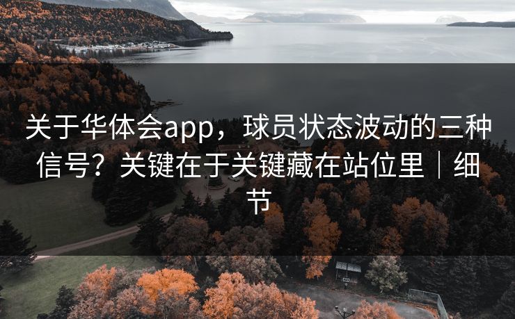 关于华体会app，球员状态波动的三种信号？关键在于关键藏在站位里｜细节