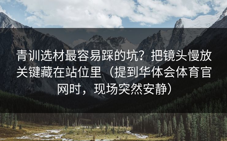 青训选材最容易踩的坑？把镜头慢放关键藏在站位里（提到华体会体育官网时，现场突然安静）