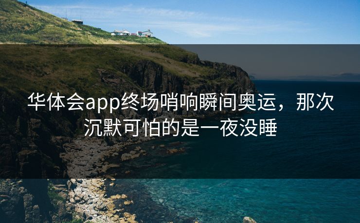 华体会app终场哨响瞬间奥运，那次沉默可怕的是一夜没睡